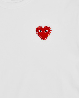 Comme des Garçons Play - Rhinestone T-shirt - White/Red - allanjoseph