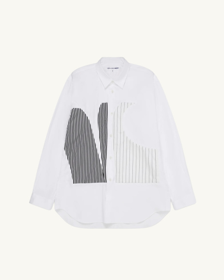 CDG Shirt - Chemise Patchwork - Blanc - allanjoseph
