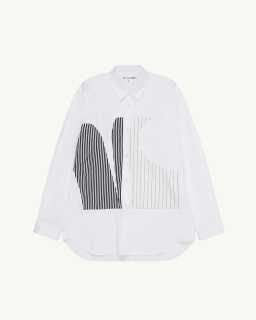 CDG Shirt - Patchwork Shirt - White - allanjoseph