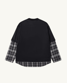 Comme des Garçons Homme - T-shirt Superposé - Noir/Gris - allanjoseph