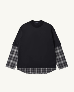 Comme des Garçons Homme - T-shirt Superposé - Noir/Gris - allanjoseph