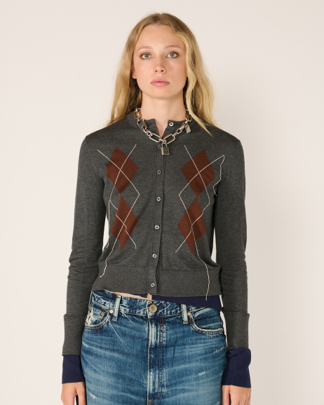 Acne Studios - Cardigan Superposé - Gris - allanjoseph