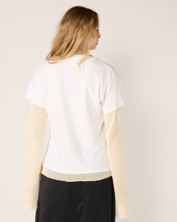 Acne Studios - T-shirt superposé - Blanc - allanjoseph