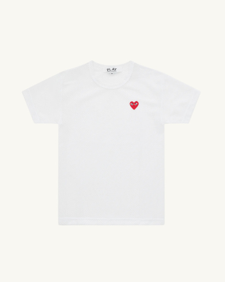 Comme des Garçons PLAY - Mesh T-shirt - White - Unisex - allanjoseph