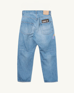 Ordinary Fits - Jean Loose Ankle Remake Bleu usé - allanjoseph
