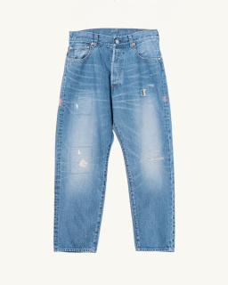 Ordinary Fits - Loose Ankle Remake Jeans Used Blue - allanjoseph