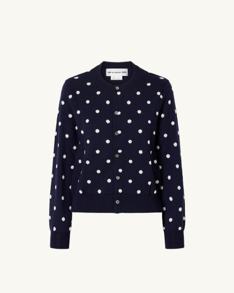 Comme des Garçons Girl - Cardigan à pois - Navy - allanjoseph
