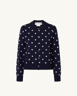 Comme des Garçons Girl - Cardigan à pois - Navy - allanjoseph