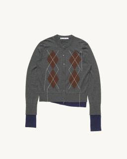 Acne Studios - Cardigan Superposé - Gris - allanjoseph