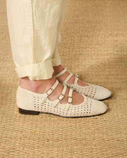 Carel - Ariana Babies - Woven Leather/OffWhite - allanjoseph