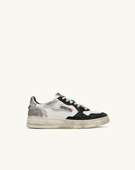 Autry - Super-Vintage Low - Blanc/Noir/Argent - allanjoseph