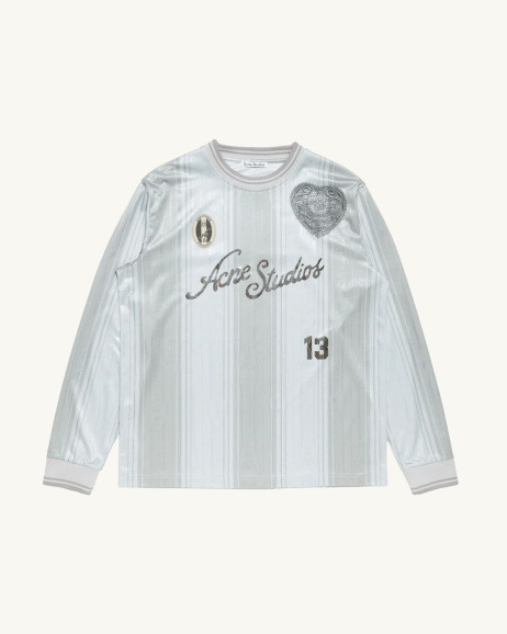 Acne Studios - Logo jersey - Grey - allanjoseph