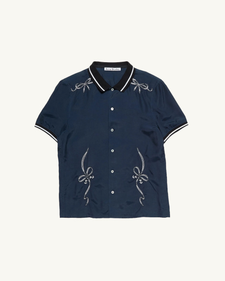 Acne Studios - Embroidered shirt - Navy - allanjoseph