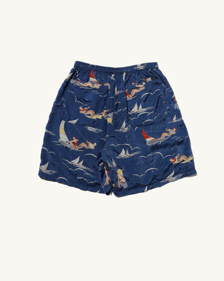 Beams Plus - Nautical Print Shorts - Blue - allanjoseph