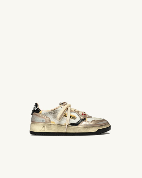 Autry Femme - Super Vintage Mesh Blanc/Noir/Doré - allanjoseph