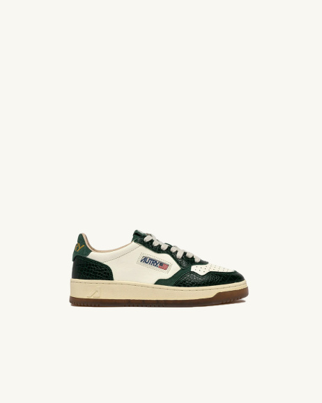 Autry - Medalist Low - Ivory/CrocoGreen - Men - allanjoseph