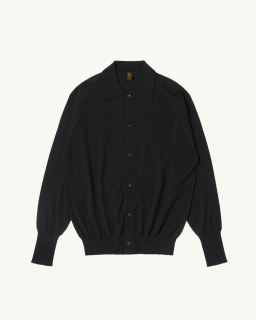 Batoner - Wool Cardigan - Black - allanjoseph