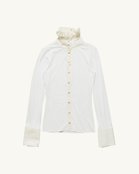 Acne Studios - Blouse en Jersey Transparent - Blanc - allanjoseph