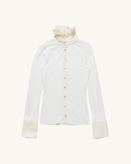 Acne Studios - Sheer Jersey Blouse - White - allanjoseph