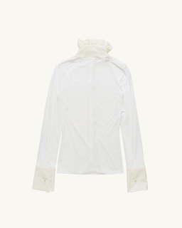 Acne Studios - Blouse en Jersey Transparent - Blanc - allanjoseph