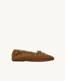 Fortela - Suede Ballerinas - Camel - allanjoseph
