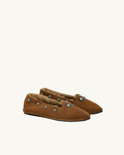 Fortela - Ballerines en daim - Camel - allanjoseph
