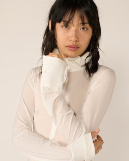 Acne Studios - Sheer Jersey Blouse - White - allanjoseph