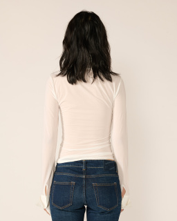 Acne Studios - Sheer Jersey Blouse - White - allanjoseph