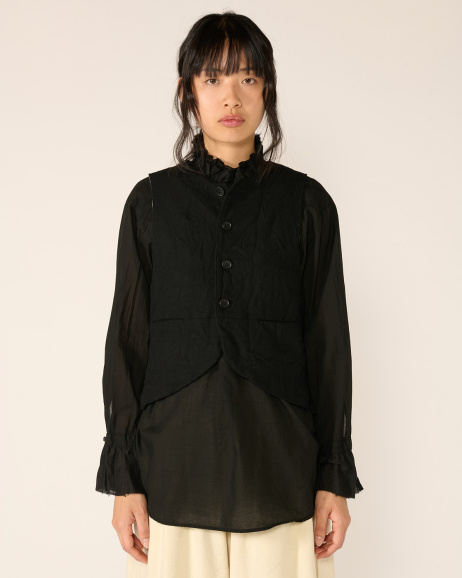 Pas de Calais - Gilet en laine - Noir - allanjoseph