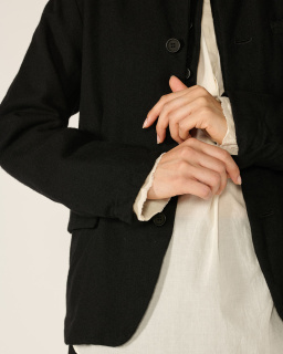Pas de Calais - Wool Jacket - Black - allanjoseph