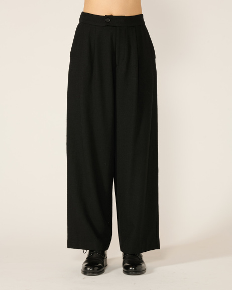 Pas de Calais - Wool pants - Black - allanjoseph