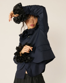 Comme des Garçons Girl - Ruffled Jacket - Blue/Black - allanjoseph