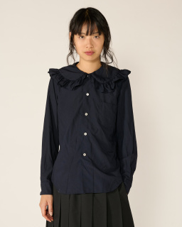 Comme des Garçons Girl - Chemise Col Claudine - Navy - allanjoseph