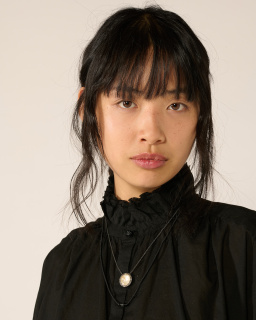 Rosa Maria - Dia necklace in sterling silver glazed grey diamonds - allanjoseph