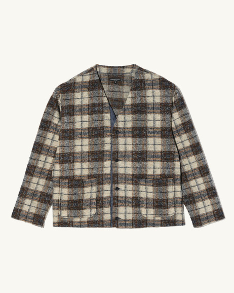 Engineered Garments - Cardigan à carreaux - Beige - allanjoseph