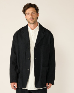 Sage de Cret - Veste de costume rayée - Navy - allanjoseph