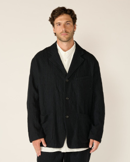 Sage de Cret - Veste de costume rayée - Navy - allanjoseph
