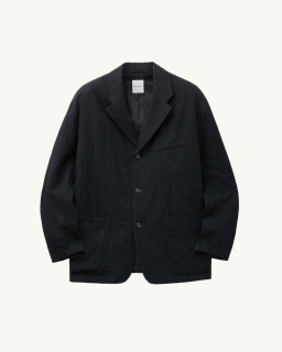 Sage de Cret - Veste de costume rayée - Navy - allanjoseph