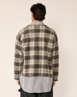 Engineered Garments - Cardigan à carreaux - Beige - allanjoseph