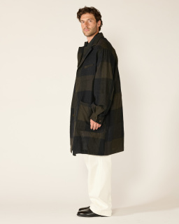 Sage de Cret - Manteau à carreaux - Olive - allanjoseph