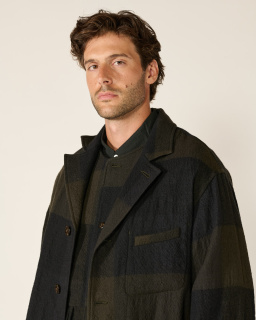 Sage de Cret - Manteau à carreaux - Olive - allanjoseph