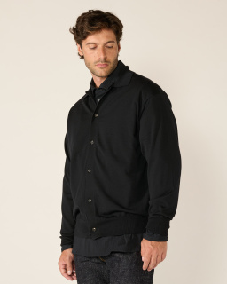 Batoner - Wool Cardigan - Black - allanjoseph