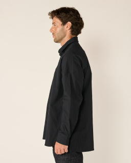 Bergfabel - Chemise Elia rayée - Noir/Navy - allanjoseph