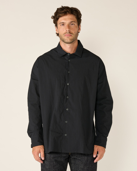Bergfabel - Chemise Elia rayée - Noir/Navy - allanjoseph