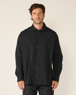 Bergfabel - Elia Striped Shirt - Black/Navy - allanjoseph