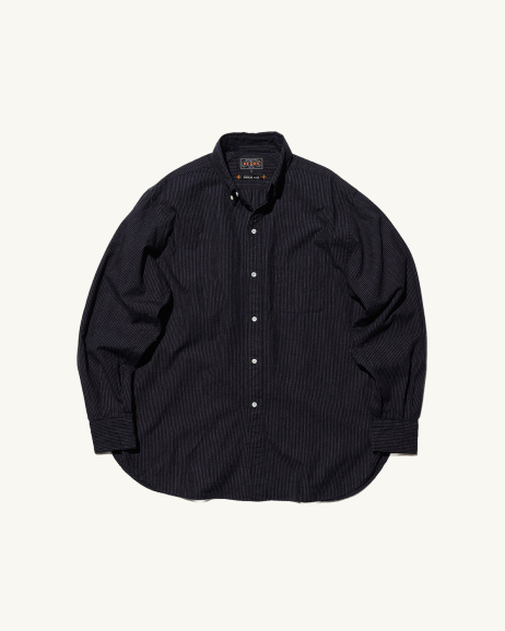 Beams + - Chemise rayée - Indigo - allanjoseph
