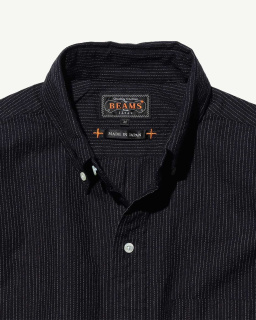 Beams + - Striped Shirt - Indigo - allanjoseph