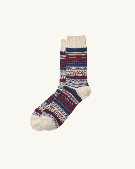 Rototo - Socks R1630 Nordic - Blue/Red - allanjoseph