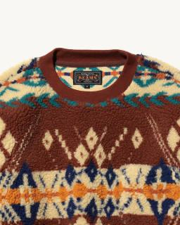 Beams + - Jacquard Boa Sweater - Brown - allanjoseph