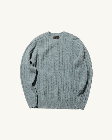 Beams Plus - Pull torsadé - Bleu - allanjoseph
